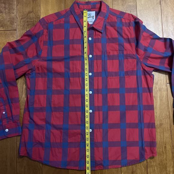 Roebuck & Co. Plaid Button Up Shirt Size XXL Red Western Preppy Casual - Picture 4 of 7